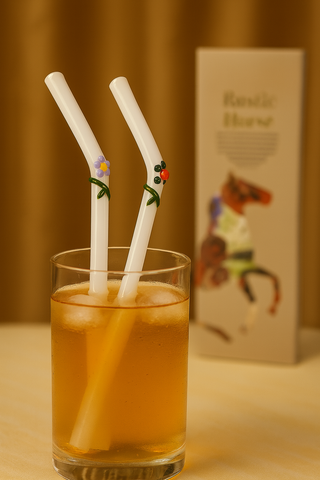 Flora Collection Glass Straws