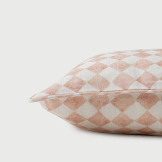 Checker Blush Lumbar Cushion Cover