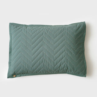 Chevron Green Quilted Bedding Set