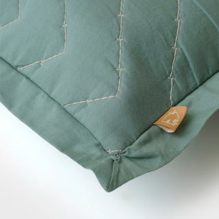 Chevron Green Quilted Bedding Set