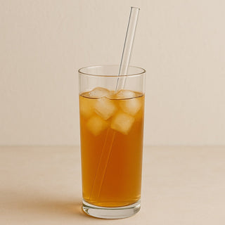 Clear Transparent  Glass Straws 6 pcs with brush