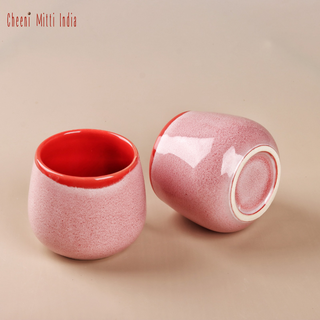 Stoneware Kulhar| Set of 2 | Pink