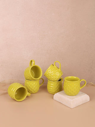Mehmaan Tea Cups | Set of 6 | Yellow