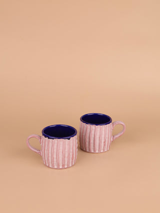 Mehmaan Tea Cups | Set of 2 | Pink-Blue