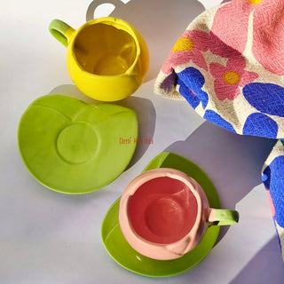 Tulip Cup & Saucer Set | Yellow