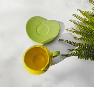 Tulip Cup & Saucer Set | Yellow