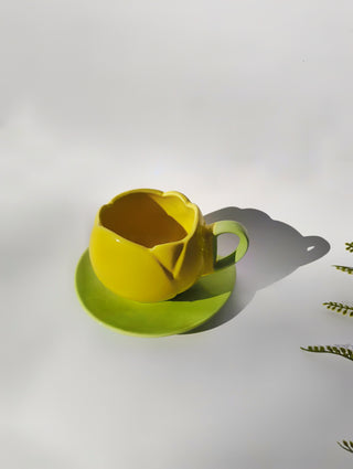 Tulip Cup & Saucer Set | Yellow