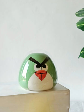 Ceramic Earth-Friendly Angry Birds Piggy Bank | Green As Grass