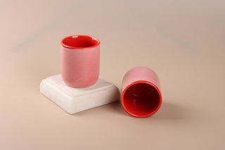 Stoneware Tumbler | Set of 2 | Pink Red