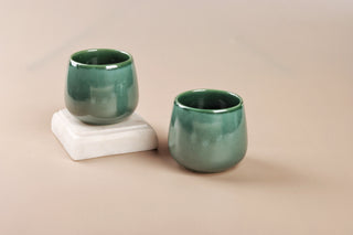 Stoneware Kulhar| Set of 6 | Green