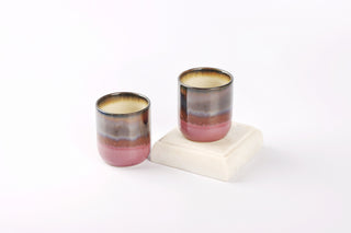 Stoneware Tumbler | Set of 6 | Pink Black