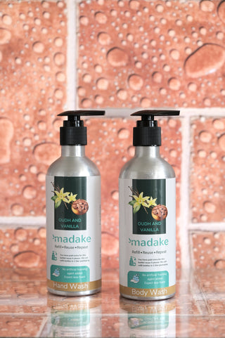 Body Wash & Hand wash Combo - Oudh and Vanilla. Pack of 2 x 250mL