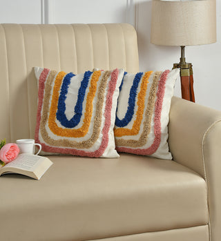 Rainbow Tufted Cushion Cover