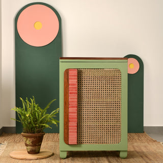 Tropico Cane Single Door Cabinet