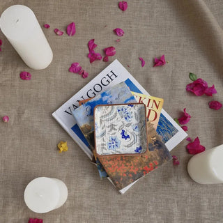 Decoupage Square plate | Blue The confetti tree