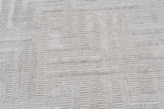 White Gold Wool & Silk Rug