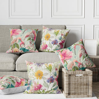 FLOWER & FLAMINGO Set of 5 Cushion Covers