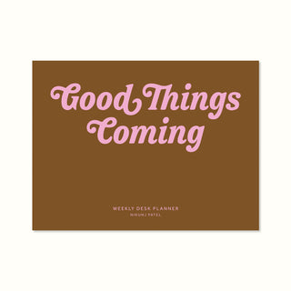 Good things Coming, Typographic Cover, Typography, Weekly Overview, Daily Planners, Personalised Planner, Productivity Planner, Journals and Planners, Planners and Journals, Journal Book Diary, To-Do, Weekly Planner, Desk Planner, Undated Planners, The Muddy Jumpers, Habit Tracker, Meal Planner