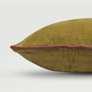 Glow Olive Green Velvet Cushion Cover