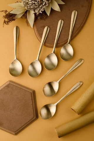 Bronze Spoon Set / Cutlery Set - 6 Pc