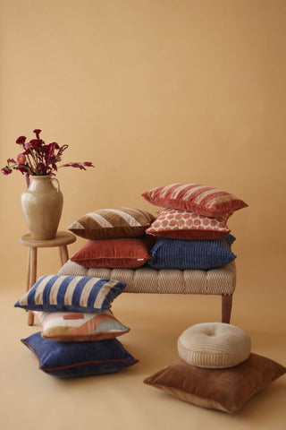 Glow Cobalt Blue Velvet Cushion Cover