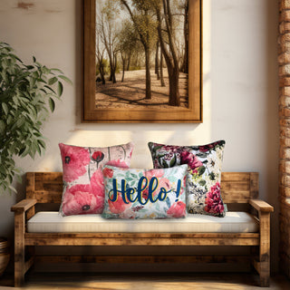 Hello Collection Velvet Cushion Cover (Multicolour, 2-16 in x 16in, 1-12 x 18 inch)