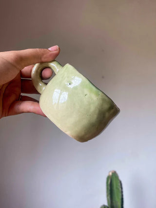 Olive Green Hand Pinched Ceramic Coffee  Tea Mug
