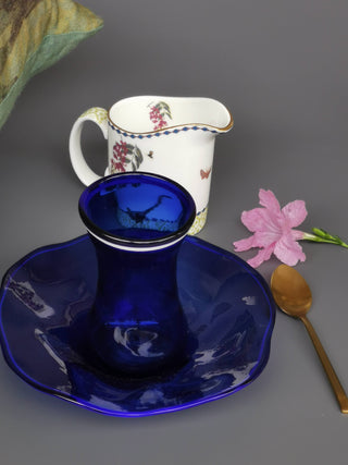 Handblown Glass Turkish Tulip Cup and Saucer Set