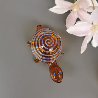 Good Luck Glass Turtles- Amber