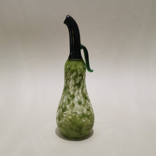 Murano Glass Style Decoration- Green Splash Pear Art Glass