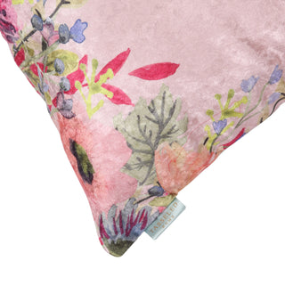 Spring Blossom Crushed Velvet Cushion Cover  (Multicolour)