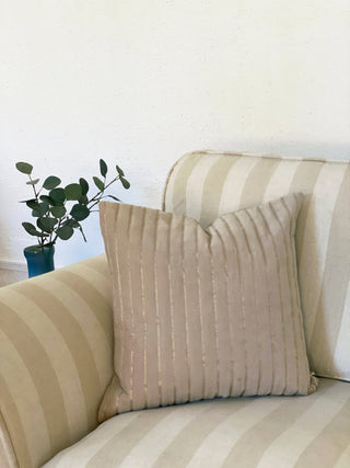 Eden Striped Oatmeal Oblong Cushion Cover