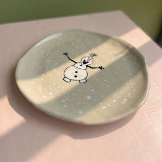 Snowman Illustration 7" Ceramic Plate