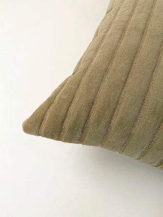 Eden Striped Sand Oblong Cushion Cover