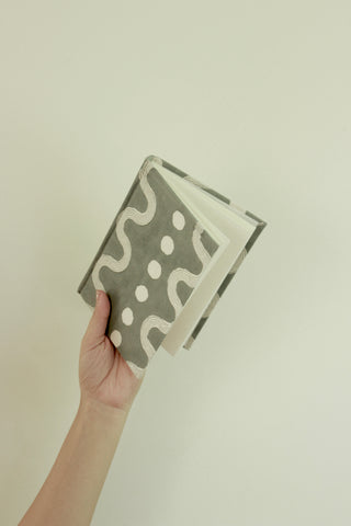 Handcrafted Sustainable A5 Diary Journal Notebook l Handmade Paper l Grey