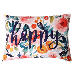 Happy Place Set of 6 Crushed Velvet Cushion Cover Set (Colour: Multicolour Size: 5 X16 inch x 16 inch + 1 x18inch x12inch)