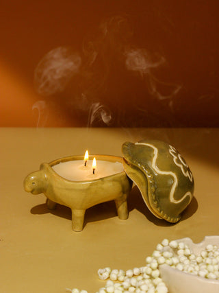 Ceramic Turtle Candle