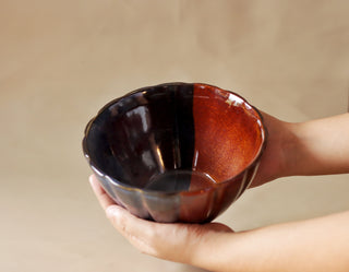 Ceramic Big Party Bowl | Blue-Brown