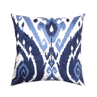 Beauty Crushed Velvet Cushion Cover (Blue and White)