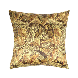 Autumn Leaves Modern Chic Designer Crushed Velvet Cushion Cover (Colour: Bronze Size: 16 inch x 16 inch (40cm X 40cm))