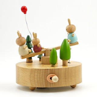 Wooden Bunny Seesaw Music Decor