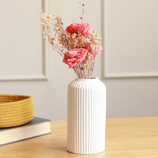 Snow white vase set with harmony bunch