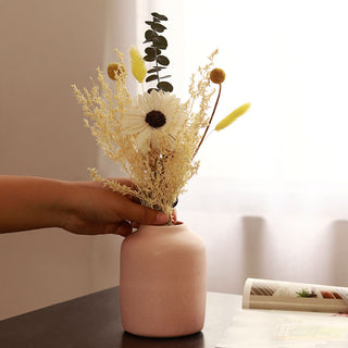 Pink matt vase with bliss bunch