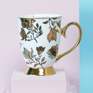 TDT Limited Edition Bespoke Le Fleur White and Gold New Bone China Mug