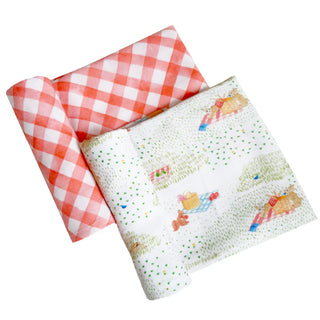 Bamboo Muslin Swaddles (Set of 2) – Picnic Party & Gingham Checks