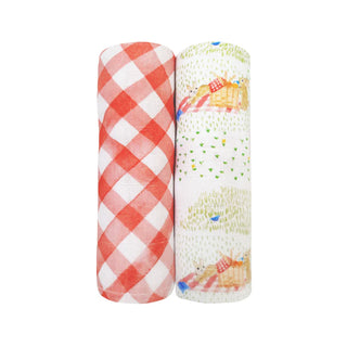 Bamboo Muslin Swaddles (Set of 2) – Picnic Party & Gingham Checks