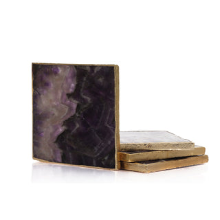 Semi Precious Coasters Set of 4 - Amethyst