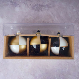 Black white and gold Christmas Ornaments