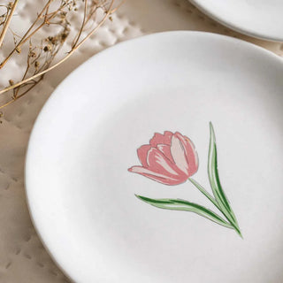 Pink Tulip Dessert Plate