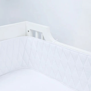 Cot Bumper with Harlequin Quilting – White